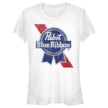 Junior's Pabst Rough Logo  Graphic Tee White X Large
