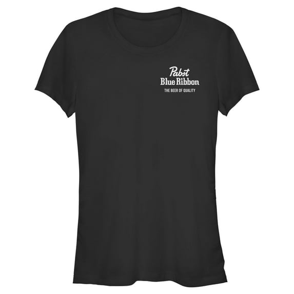 Junior's Pabst The Beer of Quality Small Logo Graphic Tee Black Small