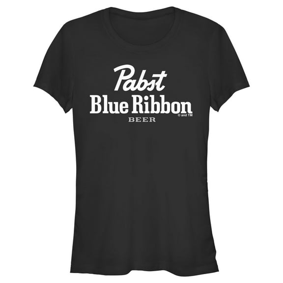 Junior's Pabst White Beer Logo  Graphic Tee Black 2X Large