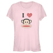 Juniors Paul Frank Distressed I Heart Julius Graphic Tee Light Pink Small
