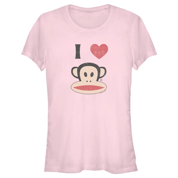 Junior's Paul Frank Distressed I Heart Julius Graphic Tee Light Pink Small