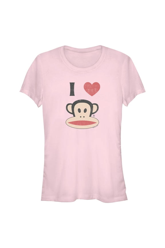 Junior's Paul Frank Distressed I Heart Julius Graphic Tee Light Pink Small