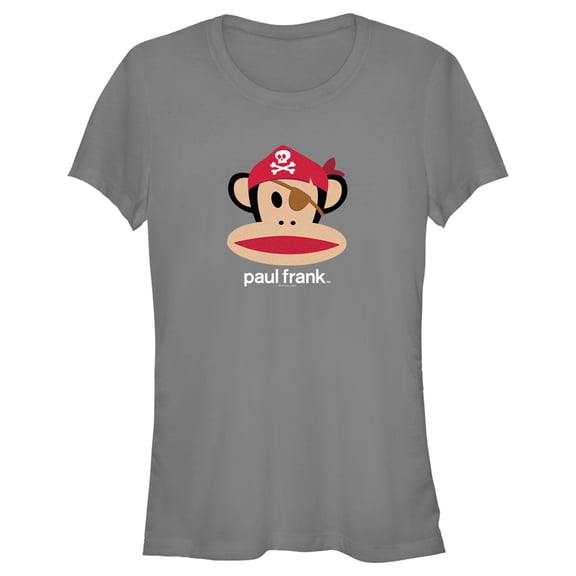 Junior's Paul Frank Halloween Julius the Monkey Pirate Graphic Tee Charcoal Medium
