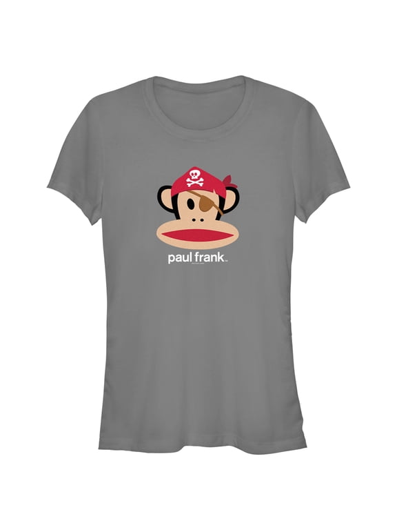 Junior's Paul Frank Halloween Julius the Monkey Pirate Graphic Tee Charcoal Small