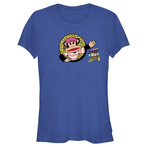 Junior's Paul Frank Julius Backwards Cap  Graphic Tee Royal Blue X Large