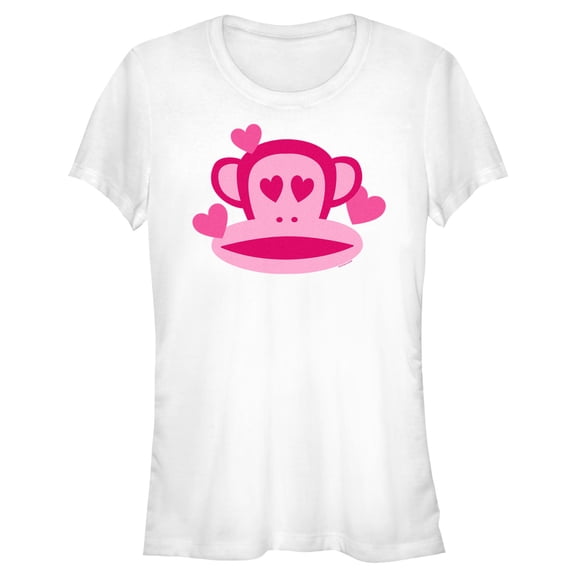 Junior's Paul Frank Julius In Love Graphic Tee White Small