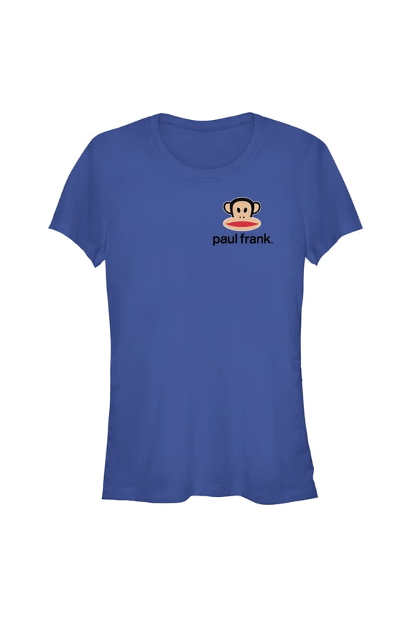 Junior's Paul Frank Logo Julius Left Chest Graphic Tee Royal Blue Small