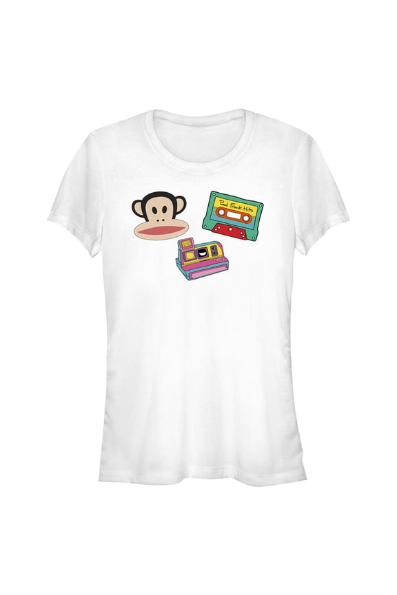 Junior's Paul Frank Retro Icons  Graphic Tee White Small