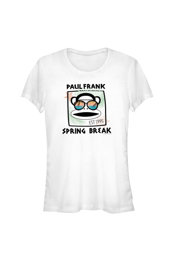 Junior's Paul Frank Spring Break Julius the Monkey Graphic Tee White Large
