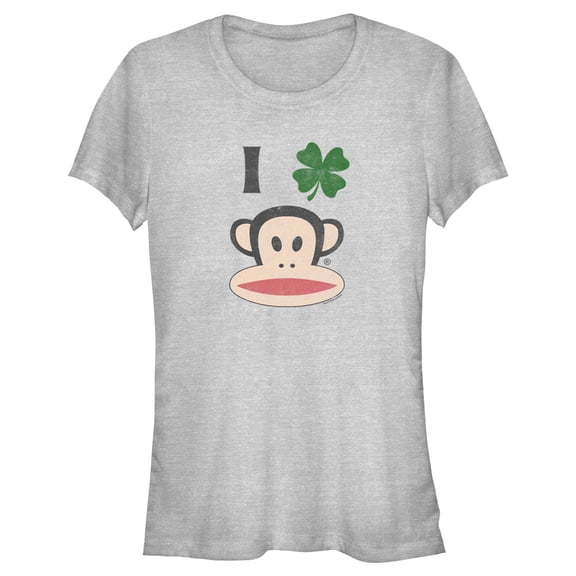 Junior's Paul Frank St. Patrick's Day Four-Leaf Clover Julius Graphic Tee Athletic Heather X Large