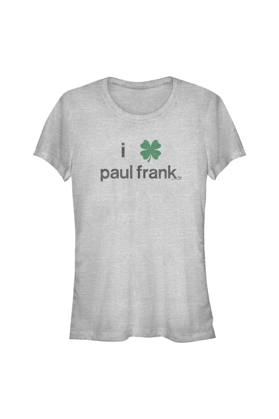 Junior's Paul Frank St. Patrick's Day Four-Leaf Logo Graphic Tee Athletic Heather Medium
