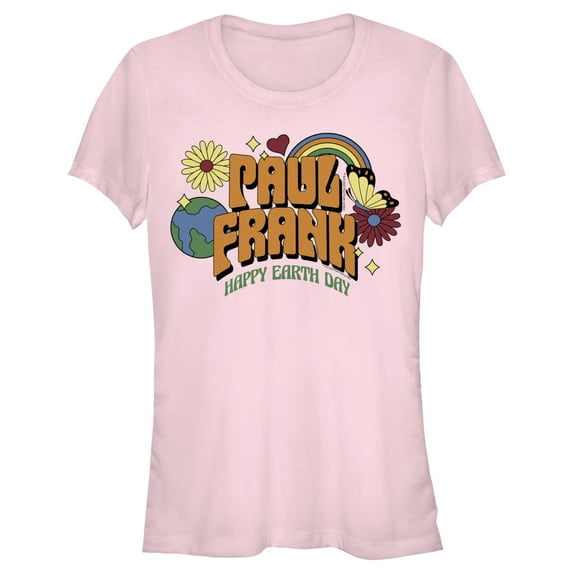 Junior's Paul Frank Vintage Happy Earth Day Graphic Tee Light Pink X Large