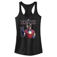 thumbnail image 1 of Junior's Peacemaker Hero Peace Sign Racerback Tank Top Black Large, 1 of 5
