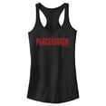 thumbnail image 1 of Junior's Peacemaker Red Classic Logo Racerback Tank Top Black X Small, 1 of 5