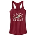 thumbnail image 1 of Junior's Peter Pan Fairy & Bright Tinkerbell  Racerback Tank Top Scarlet Large, 1 of 4