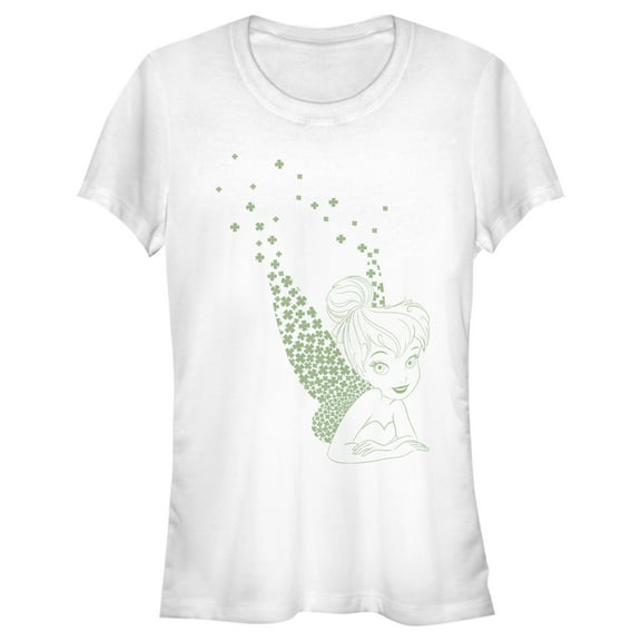 Junior's Peter Pan Peter Pan St. Patrick's Day Tinkerbell Pinch Proof Pixie  Graphic Tee White Medium