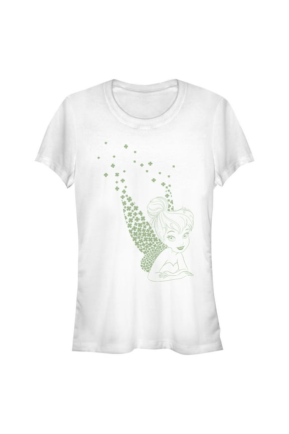 Junior's Peter Pan Peter Pan St. Patrick's Day Tinkerbell Pinch Proof Pixie  Graphic Tee White Medium