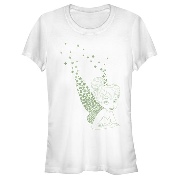 Junior's Peter Pan Peter Pan St. Patrick's Day Tinkerbell Pinch Proof Pixie Graphic Tee White Medium