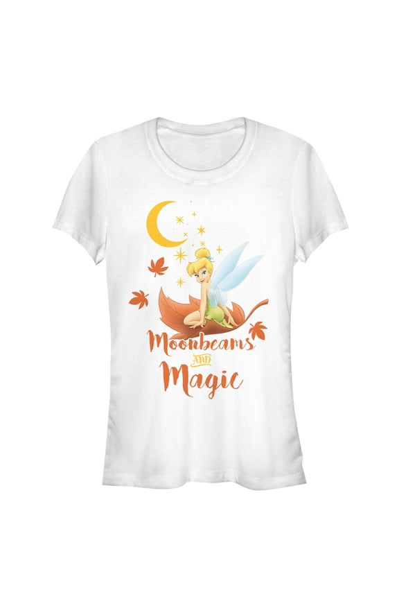 Junior's Peter Pan Tinker Bell Moonbeam Graphic Tee White Medium