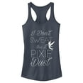 thumbnail image 1 of Junior's Peter Pan Tinkerbell I Don't Sweat This is Pixie Dust  Racerback Tank Top Indigo X Small, 1 of 4