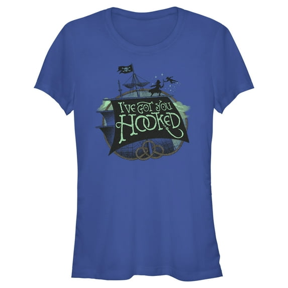 Junior's Peter Pan & Wendy I've Got You Hooked Graphic Tee Royal Blue Medium
