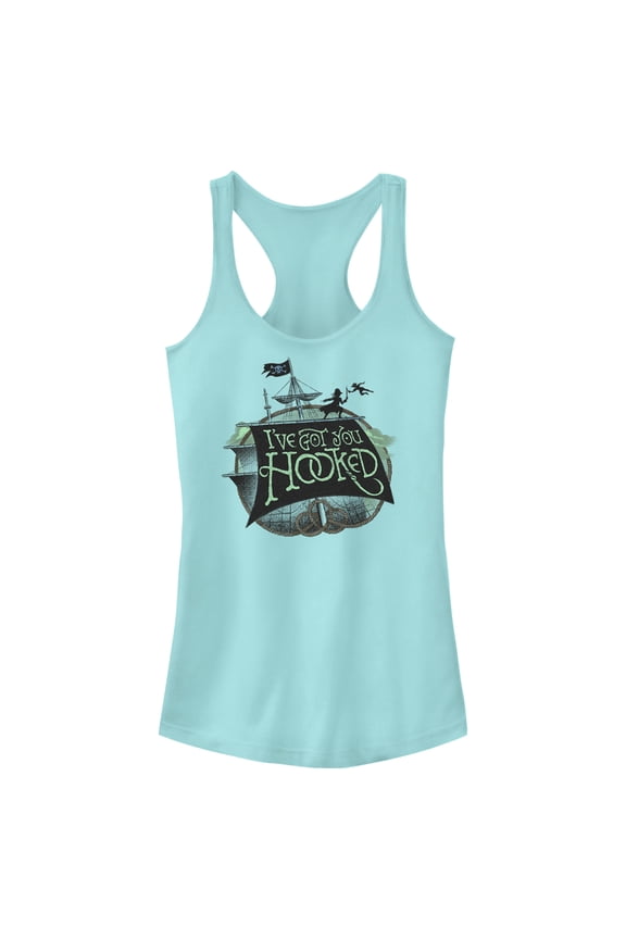 Junior's Peter Pan & Wendy I've Got You Hooked Racerback Tank Top Cancun 2X Large