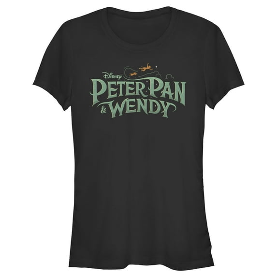 Junior's Peter Pan & Wendy Movie Logo Graphic Tee Black Medium