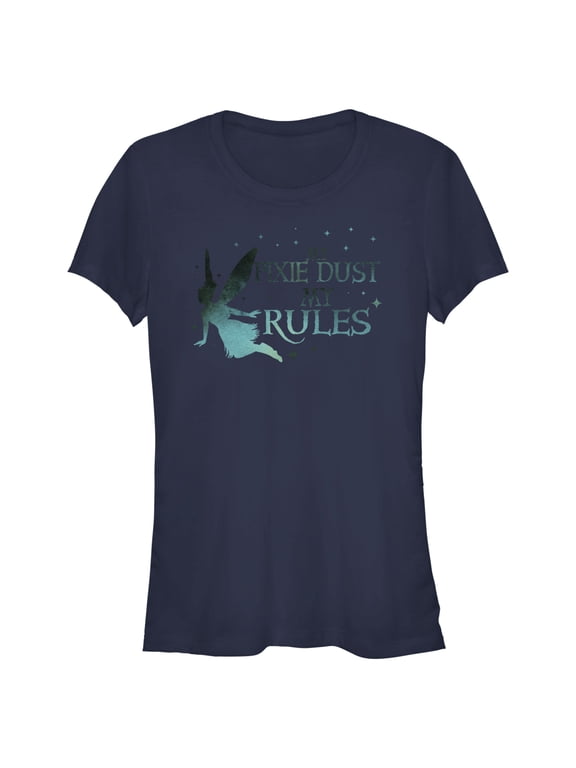 Junior's Peter Pan & Wendy Tinker Bell My Pixie Dust My Rules Graphic Tee Navy Blue Small