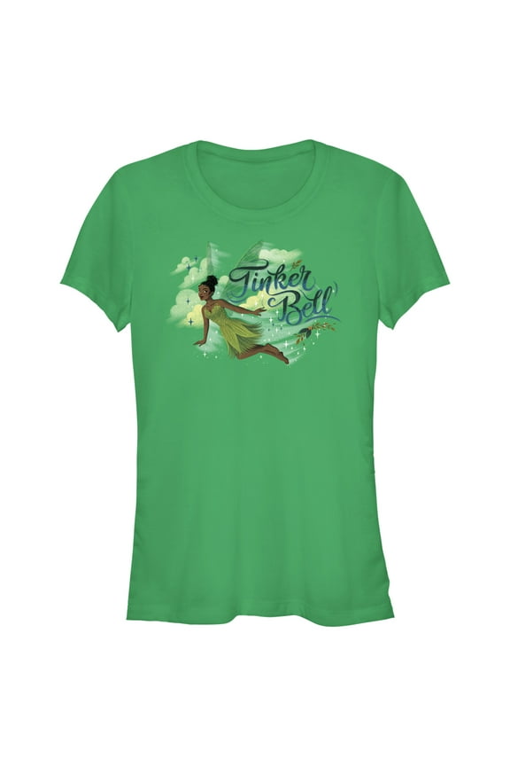 Junior's Peter Pan & Wendy Tinker Bell Portrait Graphic Tee Kelly Green Medium