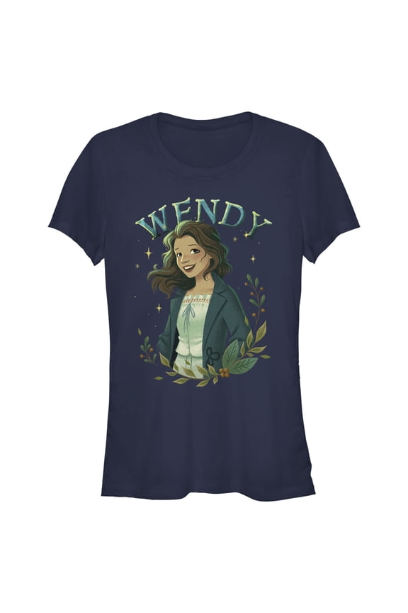 Junior's Peter Pan & Wendy Wendy Portrait Graphic Tee Navy Blue Medium