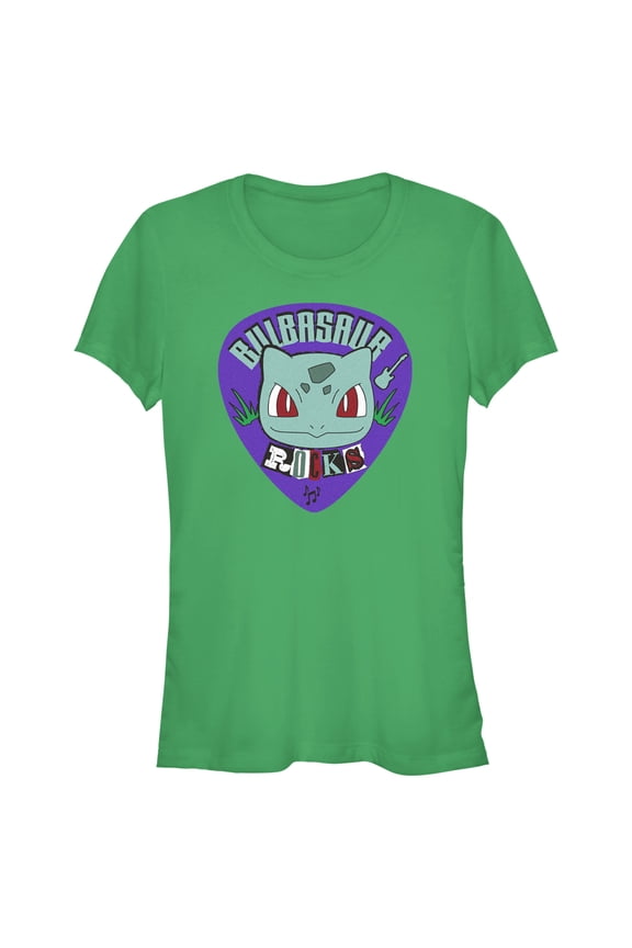 Junior's Pokemon Bulbasaur Rocks Graphic Tee Kelly Green Small