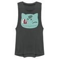thumbnail image 1 of Junior's Pokemon Bulbasaur Wink Face Festival Muscle Graphic Tee Charcoal Small, 1 of 4