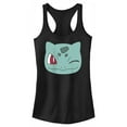 thumbnail image 1 of Junior's Pokemon Bulbasaur Wink Face Racerback Tank Top Black Small, 1 of 5