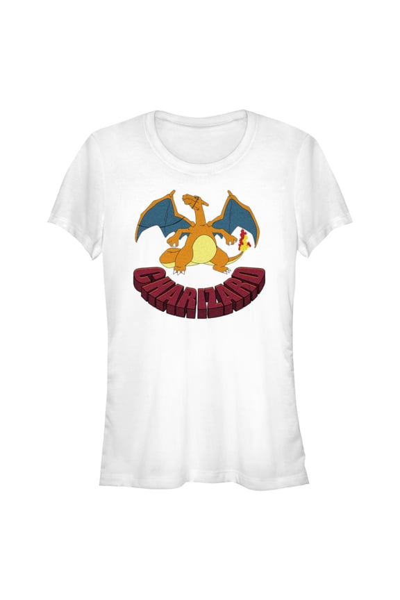 Junior's Pokemon Charizard Portrait  Graphic Tee White Medium