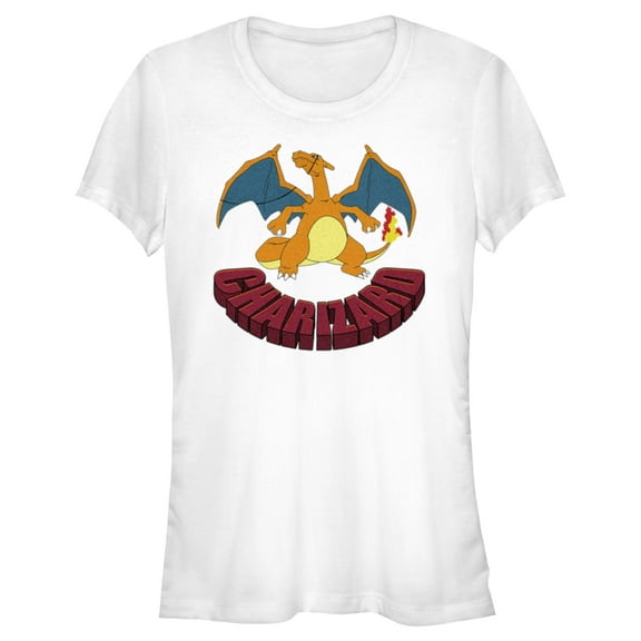Junior's Pokemon Charizard Portrait  Graphic Tee White X Large