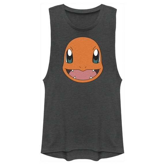 Junior's Pokemon Charmander Smile Festival Muscle Graphic Tee Charcoal X Small