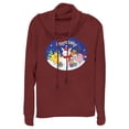 thumbnail image 1 of Junior's Pokemon Christmas Tree Characters  Cowl Neck Sweatshirt Scarlet Small, 1 of 3