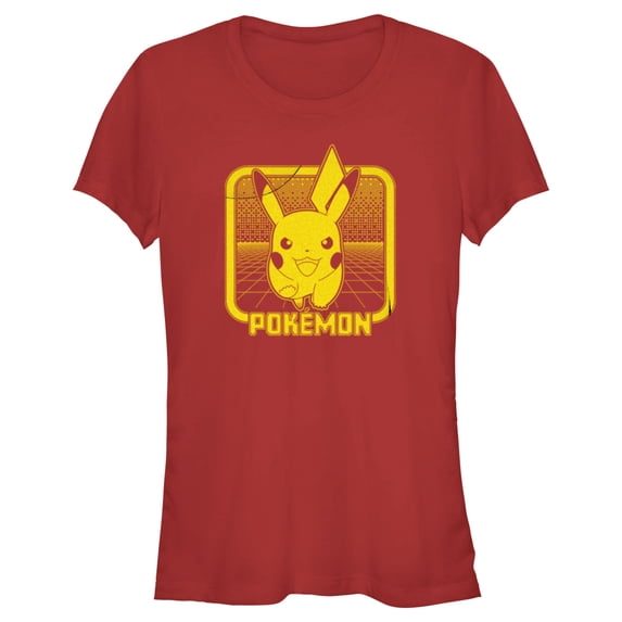 Junior's Pokemon Digital Pikachu Graphic Tee Red X Large
