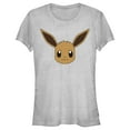 thumbnail image 1 of Junior's Pokemon Eevee Face  Graphic Tee Athletic Heather Small, 1 of 3