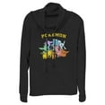 thumbnail image 1 of Junior's Pokemon Eeveelutions Cowl Neck Sweatshirt Black Small, 1 of 4