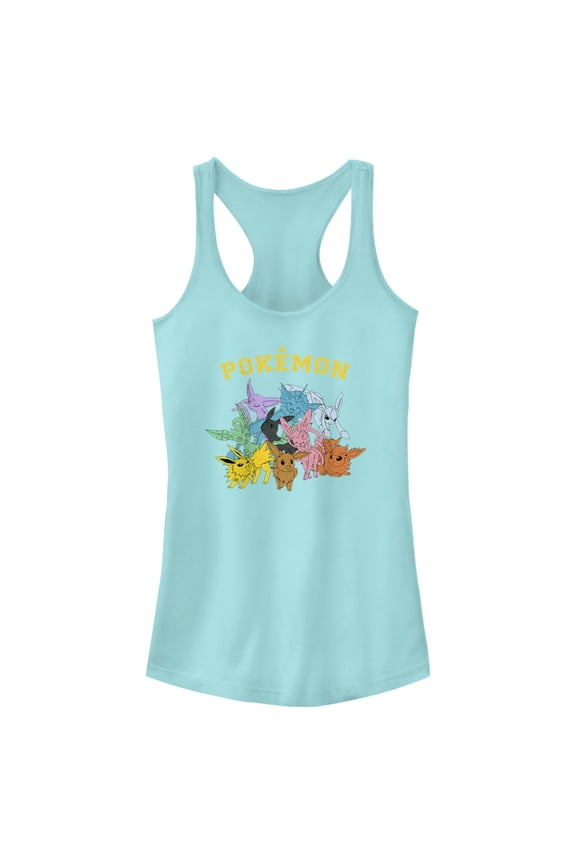 Junior's Pokemon Eeveelutions Racerback Tank Top Cancun Large
