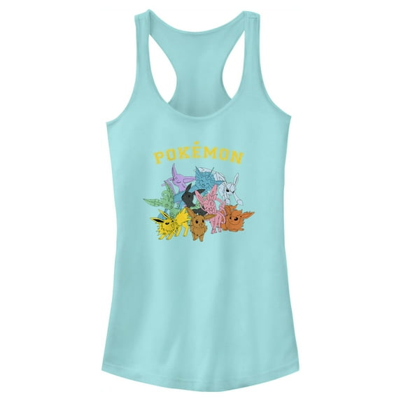 Junior's Pokemon Eeveelutions Racerback Tank Top Cancun Large