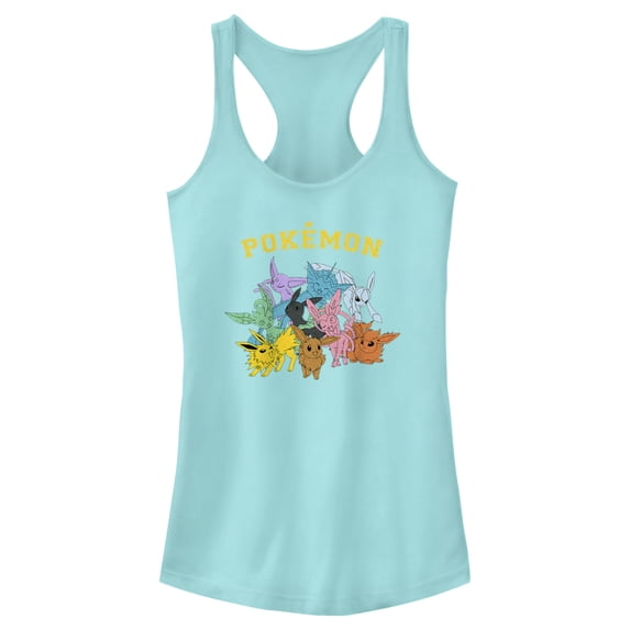 Junior's Pokemon Eeveelutions Racerback Tank Top Cancun X Large