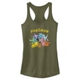 thumbnail image 1 of Junior's Pokemon Eeveelutions Racerback Tank Top Military Green Medium, 1 of 4
