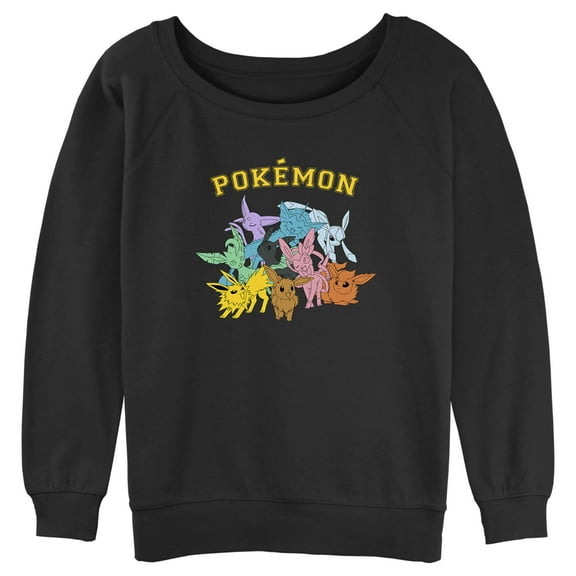 Junior's Pokemon Eeveelutions  Sweatshirt Black Small