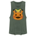 thumbnail image 1 of Junior's Pokemon Halloween Pikachu Jack-O'-Lantern  Festival Muscle Graphic Tee Pine Green Heather 2X Large, 1 of 4
