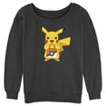 thumbnail image 1 of Junior's Pokemon Halloween Trick or Treat Pikachu  Sweatshirt Charcoal Heather X Large, 1 of 4