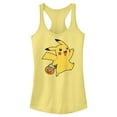 thumbnail image 1 of Junior's Pokemon Halloween Trick-or-Treating Pikachu Racerback Tank Top Banana Small, 1 of 4