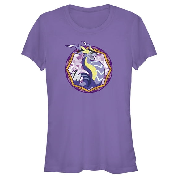 Junior's Pokemon Miraidon Circle  Graphic Tee Purple Small
