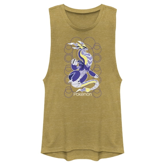Junior's Pokemon Miraidon Portrait Festival Muscle Graphic Tee Gold Heather 2X Large